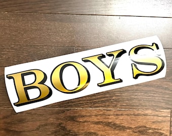 CLASSIC Font Vintage Gold Window Lettering Decals, Antique Style Gold & Black Shadow Vinyl, Black Edging Outline, Decorative Gold Signage