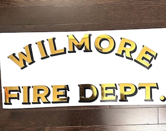 Custom Gold & Black Outline Shadow Window Sticker -Gold Leaf Logo black Logo, Gold Leaf black outline Logo, Gold Black shadow window sticker