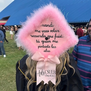 Letras personalizadas para boné de formatura - Letras de vinil personalizadas para citações de boné de formatura - APENAS ADESIVO *Topper NÃO incluído*