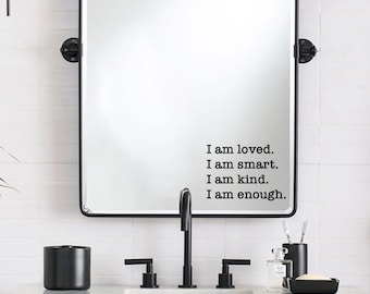 Positive Affirmations Decal for Mirror, Positive Affirmations Vinyl Decal for bathroom mirror, Positive Affirmation Stickers for Kids