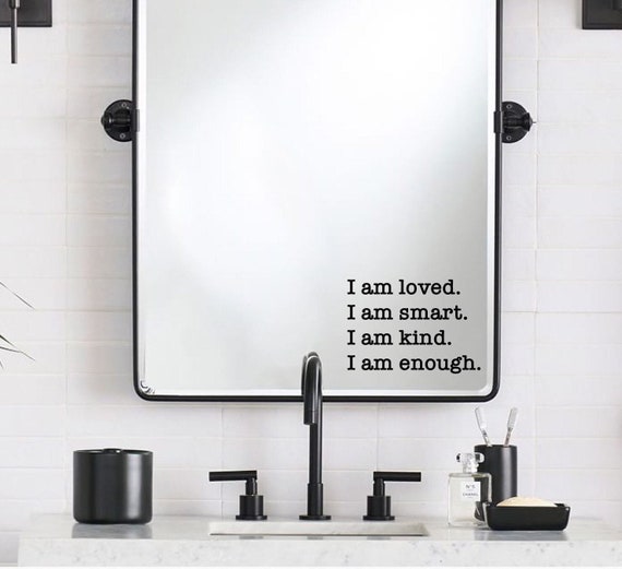 Stick on Frame/ Adhesive Frame for Bathroom Mirrors and Decal Sayings 