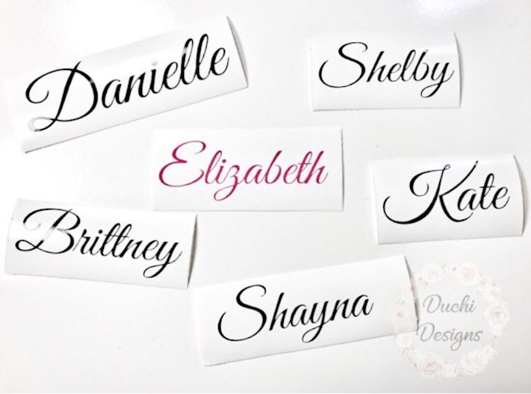 Script Font Vinyl Name Sticker/wedding Glass Decal/ Name Decal