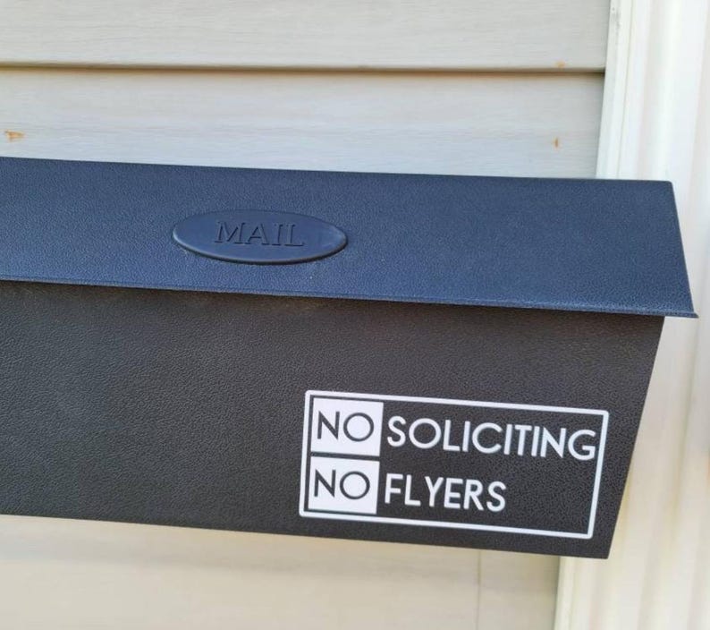 No soliciting No flyers door mailbox vinyl decal stickers for door mailbox No Junk Mail Mailbox decal letter box decal front door stickers White
