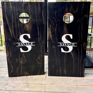 Wedding Cornhole Decals, Initial Name Est Date, Custom Cornhole, Personalized Cornhole, Cornhole Monogram, Cornhole Vinyl Decal with Initial