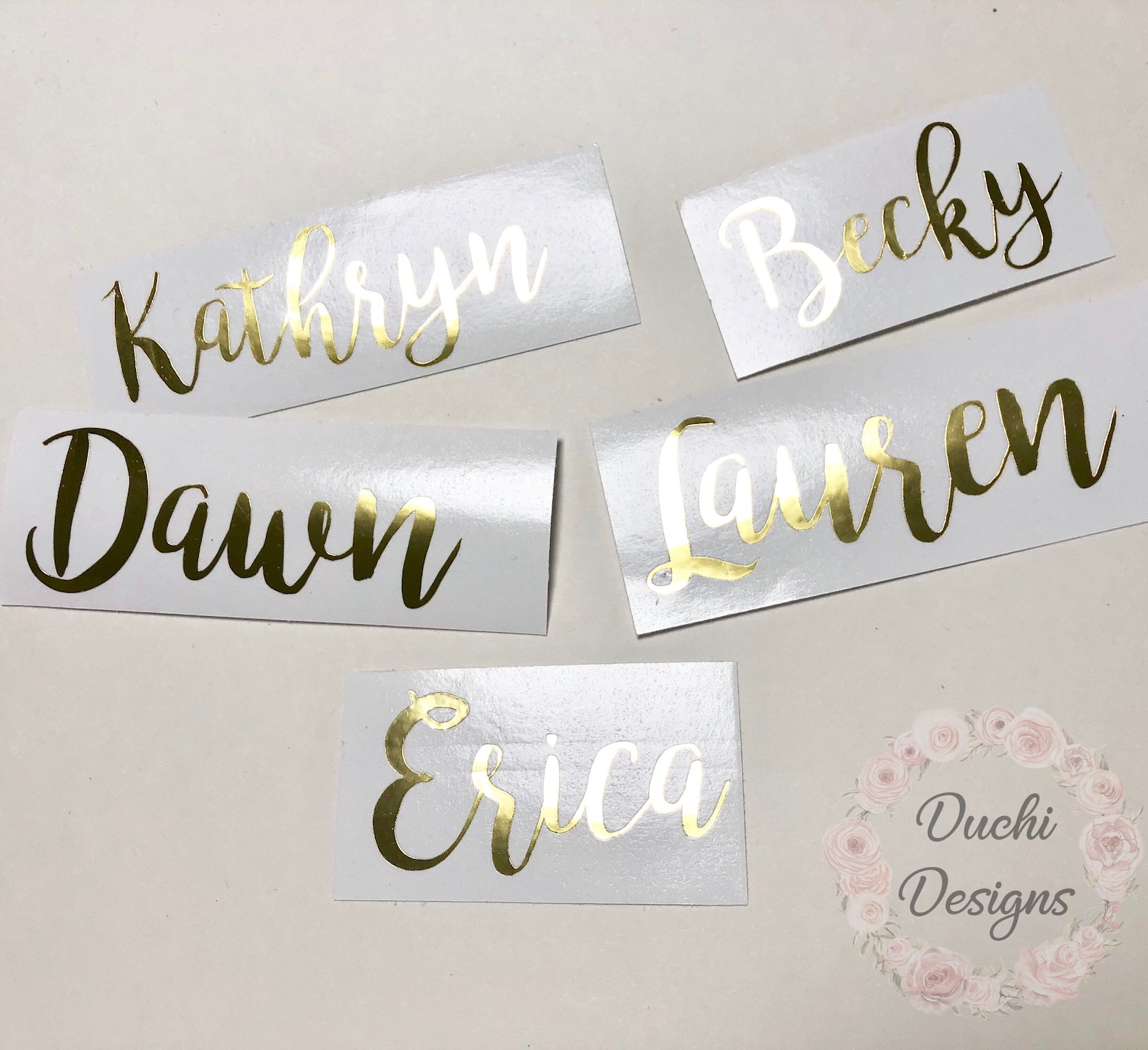 Gold Foil Decal Gold Foil Name Decal Gold Leaf Wedding Decal Etsy