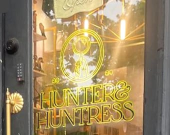 Custom Gold & Black Outline Shadow Window Sticker -Gold Leaf Logo black Logo, Gold Leaf black outline Logo, Gold Black shadow window sticker