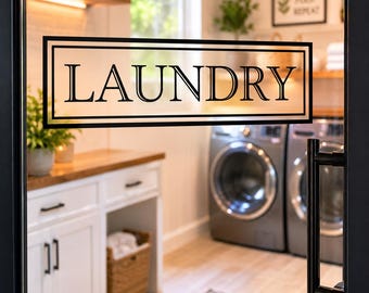 Laundry Room Door Decal, Custom Laundry Door Decal, Laundry Room Decals