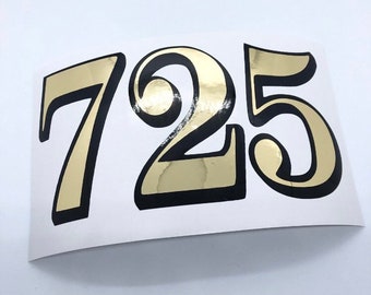 Gold Foil Transom Glass Number Decals, Home Address Transom Numbers, House Building Numbers, Vintage Victorian Historic House Number decals