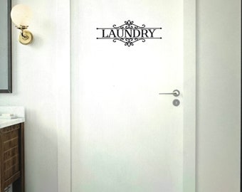 Custom Door Decal: Pantry, Laundry, Office, Bathroom, Welcome Sticker