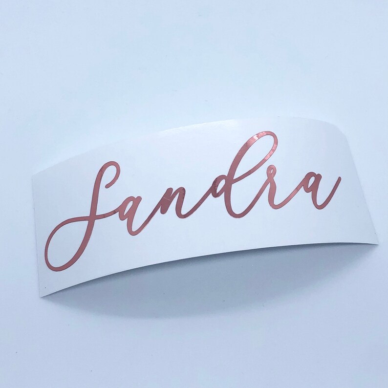 Rose Gold Decal Rose Gold Name Decal Rose Gold Wedding Decal Etsy