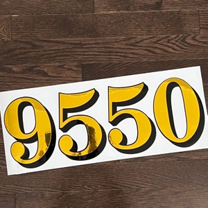 6” Gold Foil Transom Glass Number Decals, Home Address Transom Numbers House Building Numbers Vintage Victorian Historic House Number decals