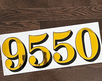 6” Gold Foil Transom Glass Number Decals, Home Address Transom Numbers House Building Numbers Vintage Victorian Historic House Number decals