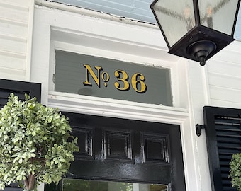 Numéro Sign Gold Foil Transom Glass Number Decals Home Address Transom Numbers House Building Numbers Victorian Historic House Number decal
