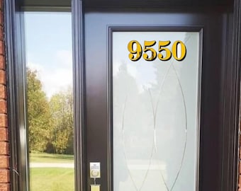 Gold Leaf Victorian House Numbers: 6" Transom Window Decals