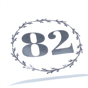Custom House Number Wreath Decal: Front Door Address