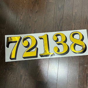 Gold Transom or Fanlight House Numbers, Victorian door numbers, Gold Leaf Numbers, Gold and Black Vinyl Numbers, Gold Leaf Door Numbers
