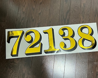 Gold Leaf Victorian House Numbers: 6" Transom Window Decals