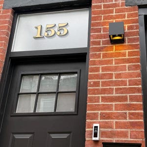 Exterior Application Metallic Gold Silver Transom Glass Number Decals, Transom Window Numbers, Vintage Victorian Historic House Number decal