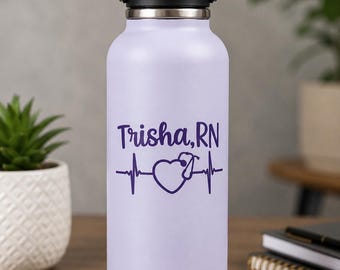 Personalized Nurse Stethoscope EKG Decal, Custom EKG Name Decal, Personalized Heartbeat Name Decal, Custom Nurse decal Medical Student Decal