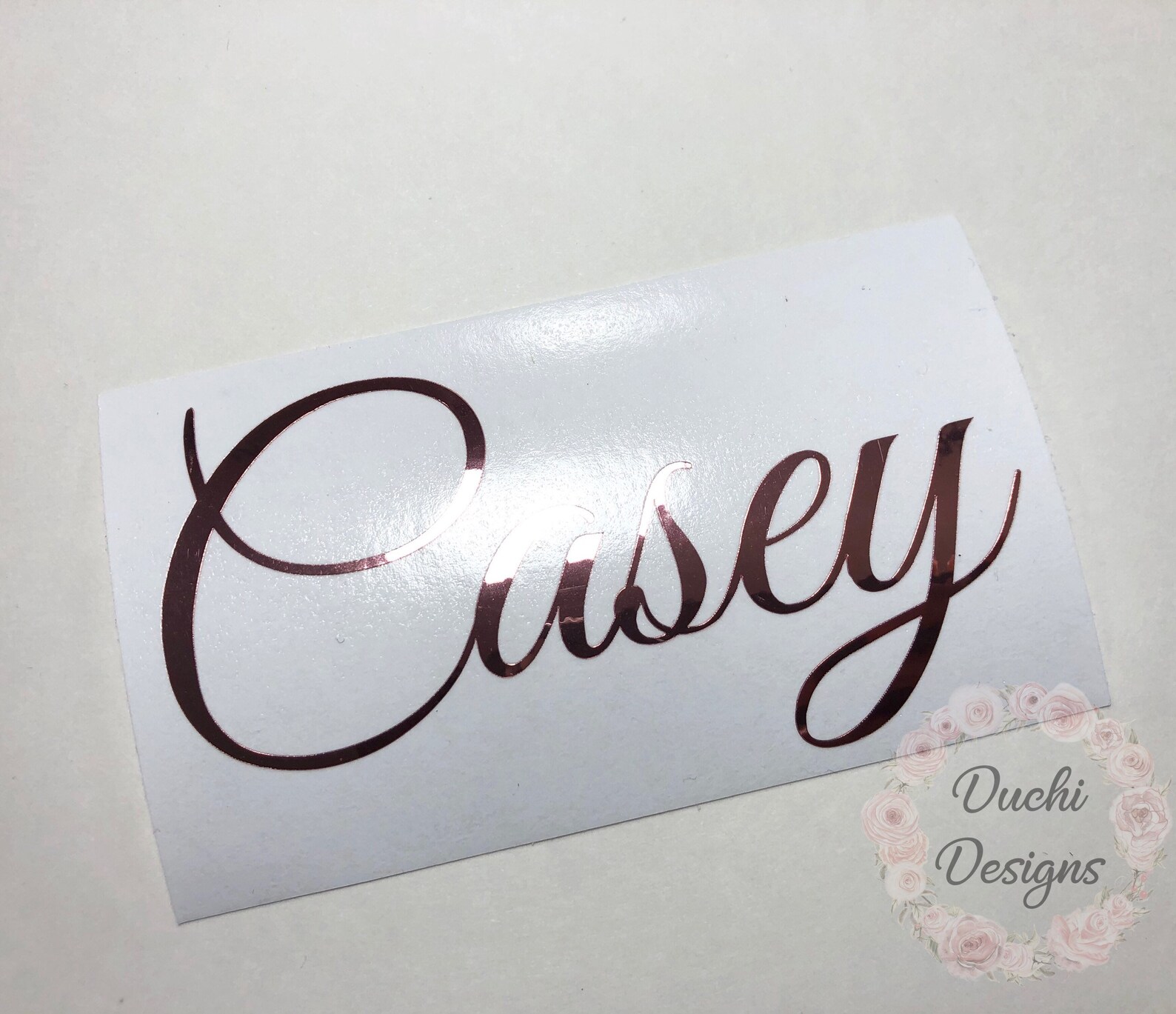 Rose Gold Decal Rose Gold Name Decal Rose Gold Wedding Decal Etsy
