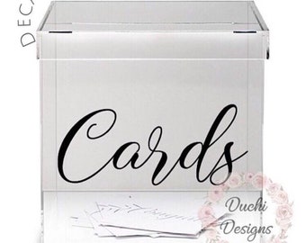 Wedding Card Box Decal, Wedding Cards Decal, Wedding Signs, Wedding Money Box Decal, Cards and Wishes, Cards Box Decal, Wedding Vinyl Decals