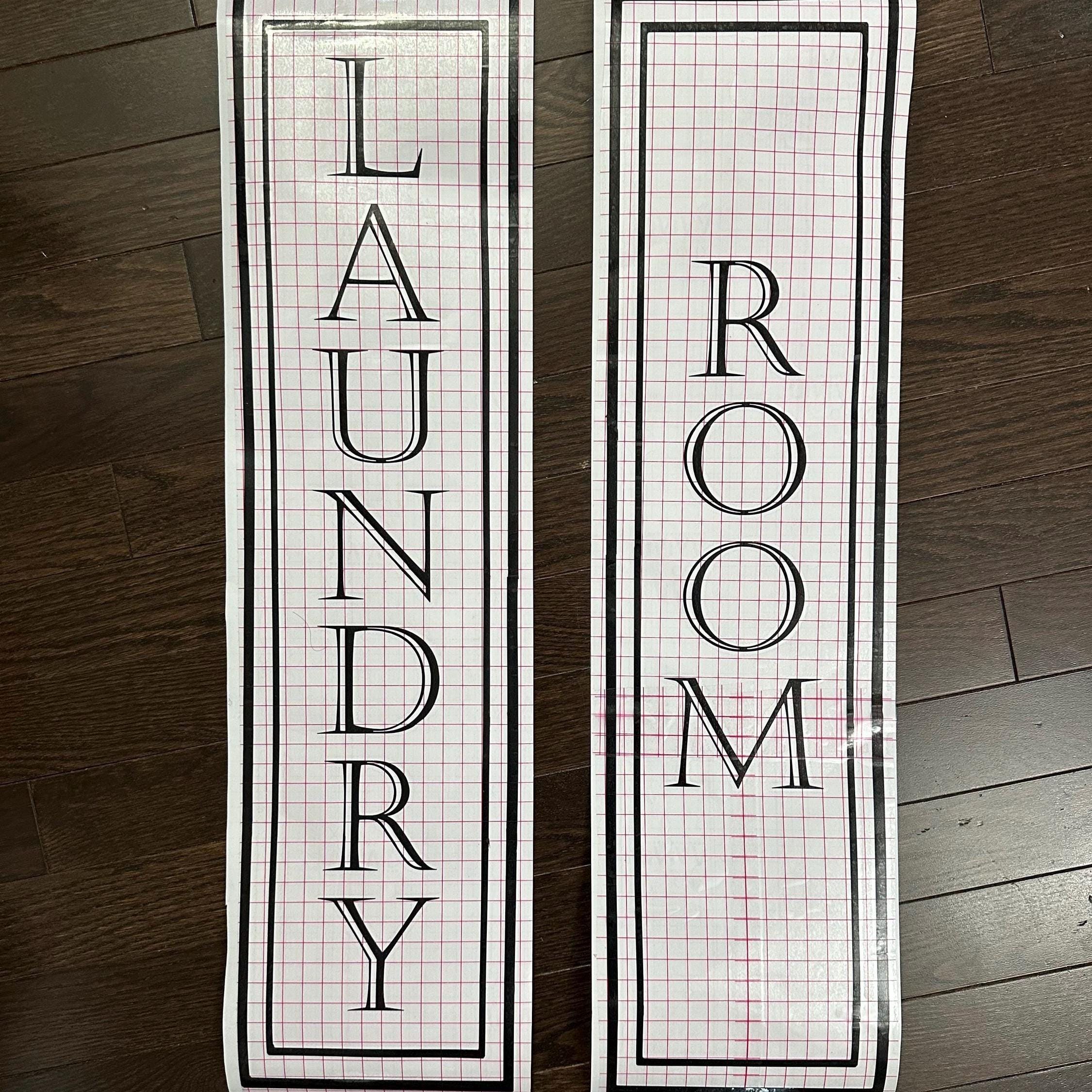 ランドリールームサイン ランドリー デカール かわいいレタリング ビニール アート 引用ステッカー 装飾 壁 引用ステッカー 装飾用品 : ランドリーレタリングサイン - 10インチ x 37インチ