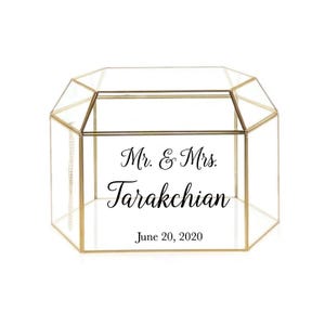 Décalcomanie du nom de famille et de la date du mariage de Mr et Mme DIY, décalcomanie en vinyle du nom de famille de Mr et Mme pour boîte en acrylique, bienvenue dans nos décalcomanies de boîte de cartes de mariage