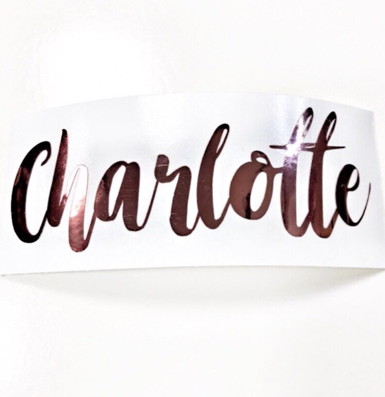 Rose Gold Decal Rose Gold Name Decal Rose Gold Wedding Decal Etsy