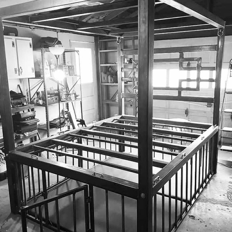 Custom steel bondage bed frame with 2ft under bed cage and Etsy