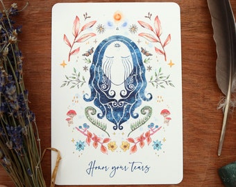 Postcard 'Honor your Tears' Grief Deep Feelings Gift Healing Nature Heeling Comforting
