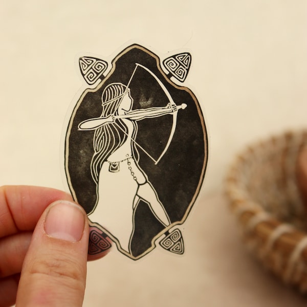 Sticker 'Goddess of strenght'  sagittarius zodiac sign Gift for women archery