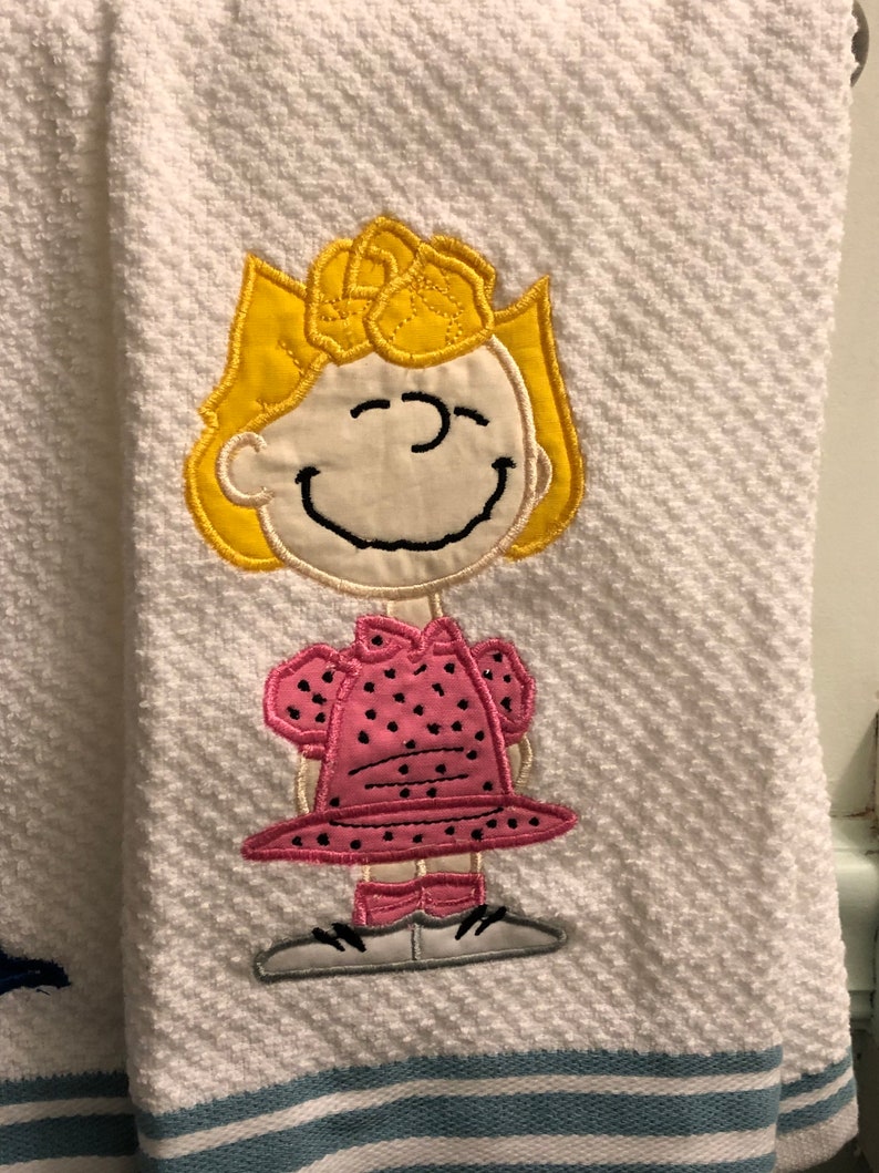 Charlie Brown Peanuts hand towels Etsy