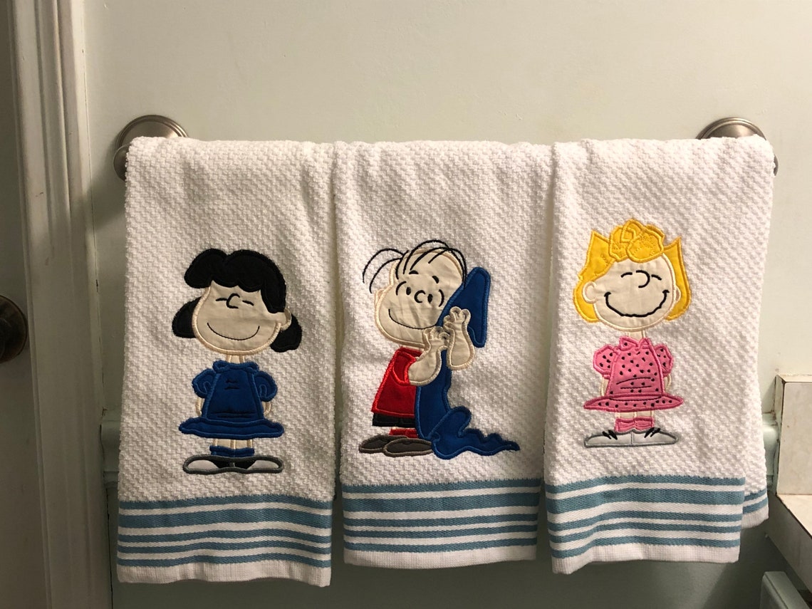 Charlie Brown Peanuts hand towels Etsy