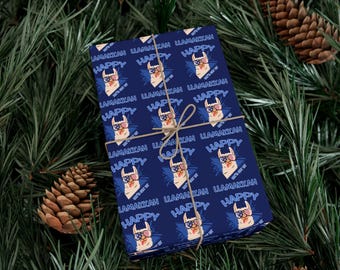 Funny Sarcastic Hanukkah Holiday Llamakkah Jewish Wrapping Paper