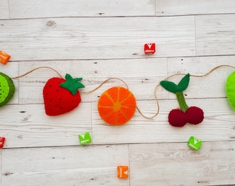 Fruit bunting/garland - bright and colourful fruit bunting/hanging