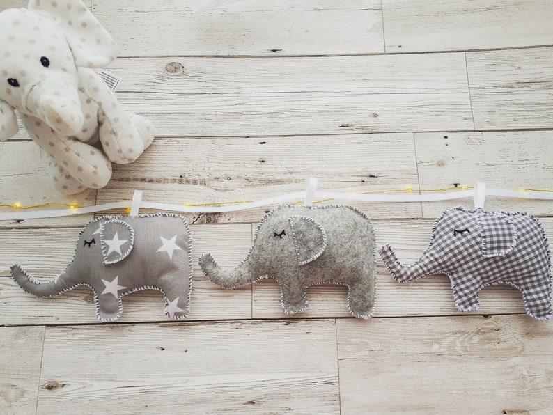 Grey Elephant Nursery Decor Elephant Bunting Nursery Etsy
