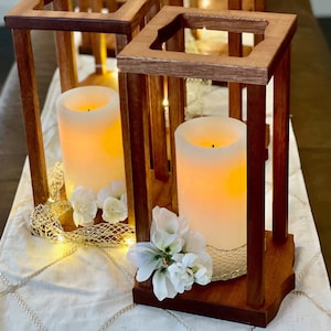 Wood Lanterns Bulk Package - Wedding Center Piece Bulk Package - Bridal Shower - Rustic Wedding Decor - Lantern Center Piece - Holiday Decor