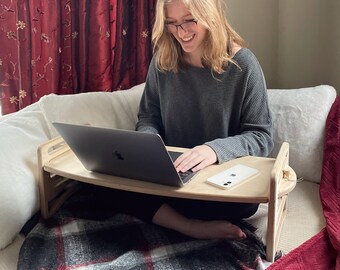 Large Lap Desk - Multi-height Wood Desk - Sofa Bed Desk - Big Lap Desk that can also double as a stand up desk - Gift for student