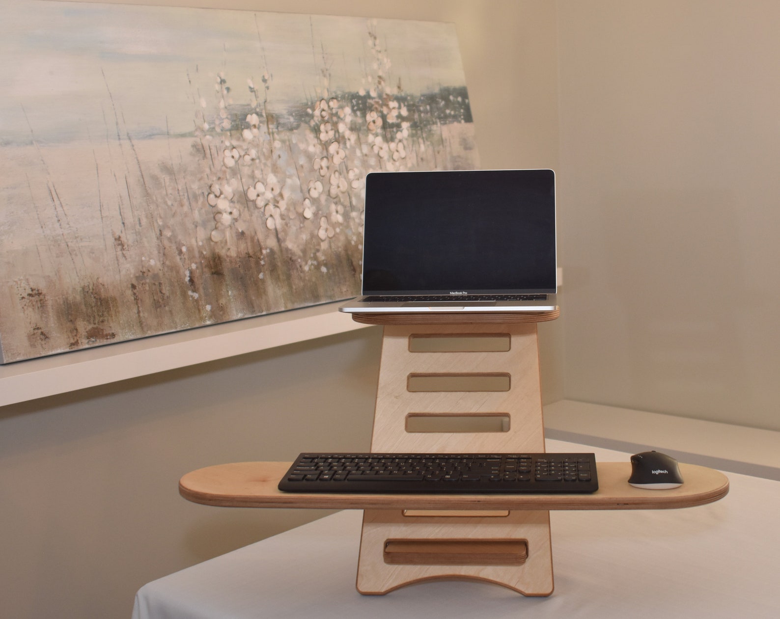 Standing Desk Converter Stand Made in Wood Multiposition Etsy