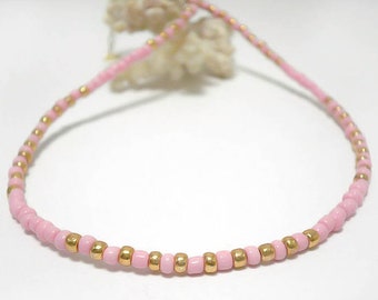 Zierliche Halskette, Seedbead Halskette, Perlen choker, zierliche Halskette, zierliche Halskette, Zarte Halskette, Sommer Geschenk, Geschenk für Frau