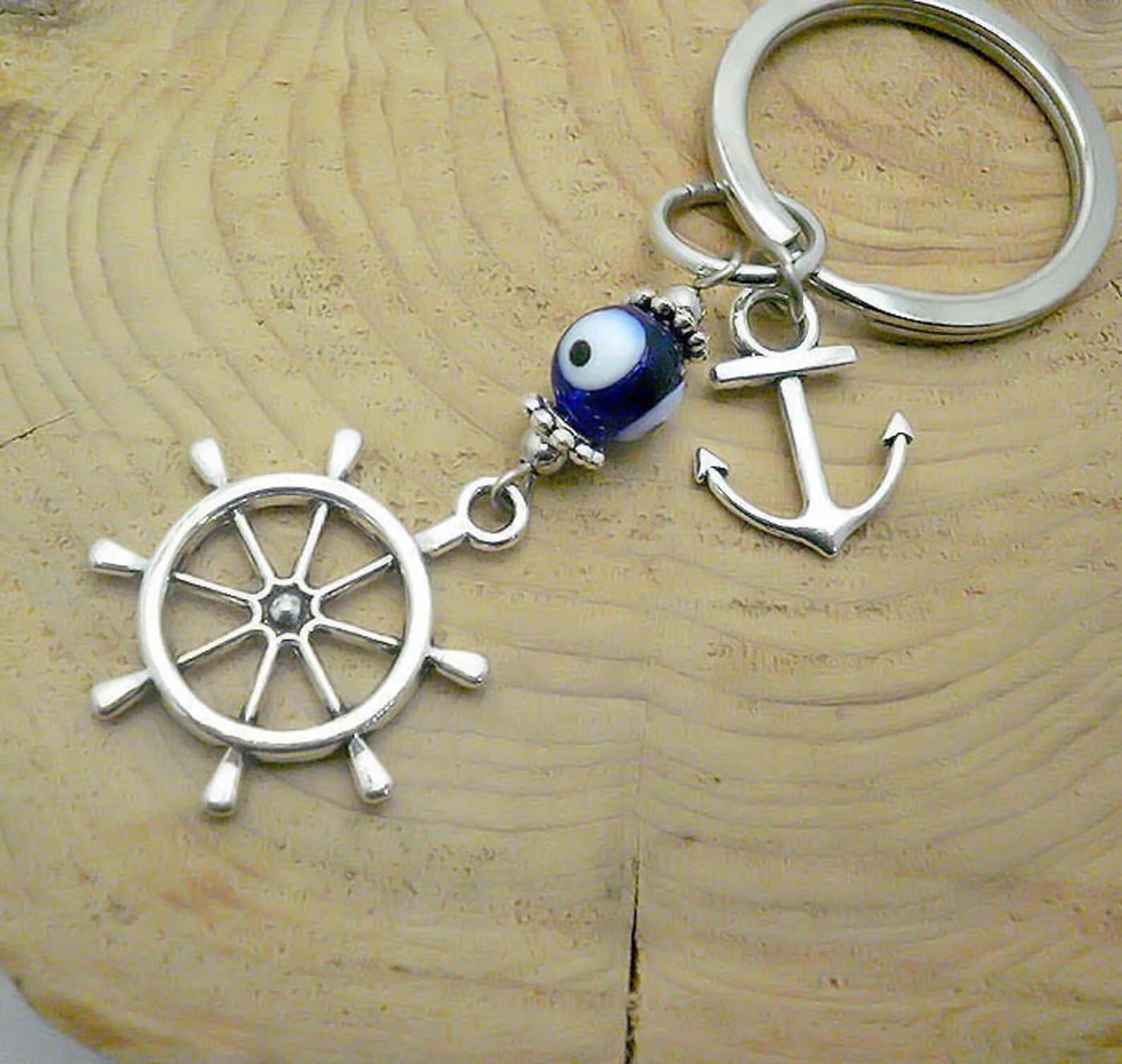 Ship Wheel Keychain Sailing Wheel Keychain Boat Wheel Etsy