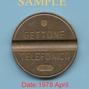 Italian Gettone Telefonico telephone tokens 1970s with birthday year and month  (yymm) ESM,CMM.IP, Ut.