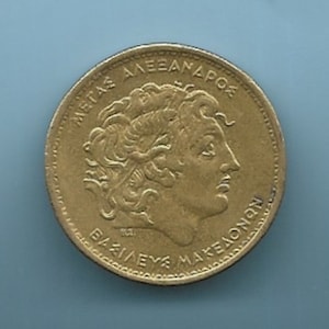 Greece 100 drachma Alexander the Great Greek   authentic coins.Select dates. Suitable for coin jewelry.Vergina star in reverse.