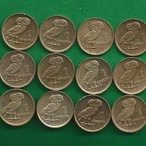 Griechenland 1973 1 Drachme Athener Eule 12 hochwertige Münzen
