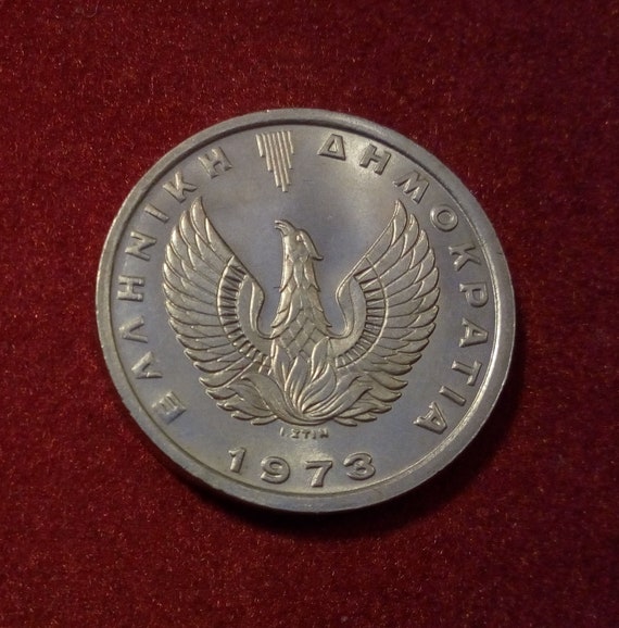 1973 Greece 5 Drachma Coin: Pegasus Mythology, Animal Coin - Etsy