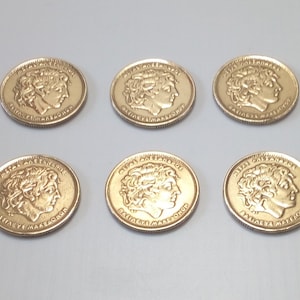 Greece 100 drachma Alexander the Great 6 Greek CLEANED coins. Random dates. Suitable for jewelry. Macedonian Vergina star in reverse.