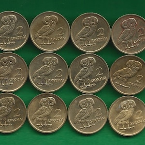 Griechenland 1973 2 Drachme Athener Eule 12 hochwertige Münzen