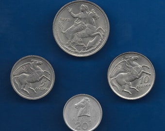 ギリシャ 1968 年 10 ドラクマ硬貨、コンスタンティヌス 2 世、裏面に