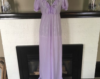 Vintage 1950's lilac sheer chiffon nighgown