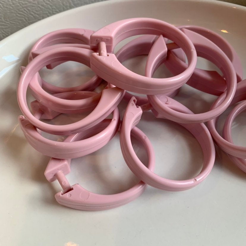 Vintage Dusty Rose Shower Rings Pink Shower Curtain Hooks